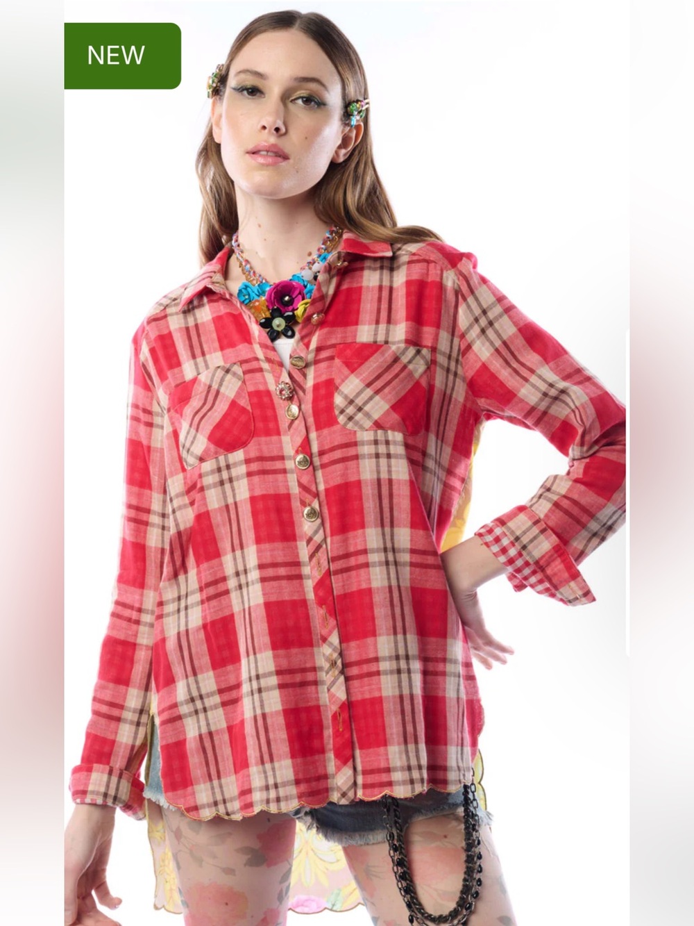 NWT Aratta Silent Journey- Western Babe Shirt- Red